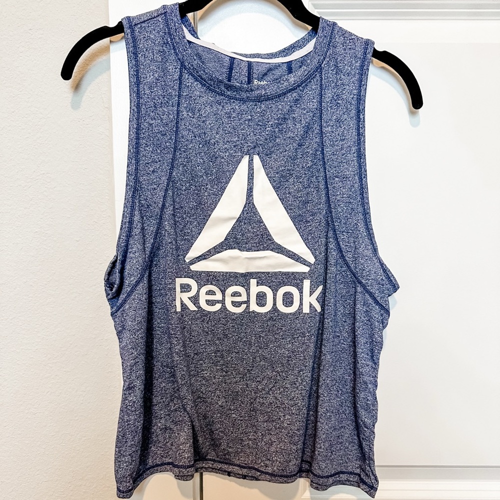 Reebok Women’s Open Back Muscle Tank, Size Medium, Blue